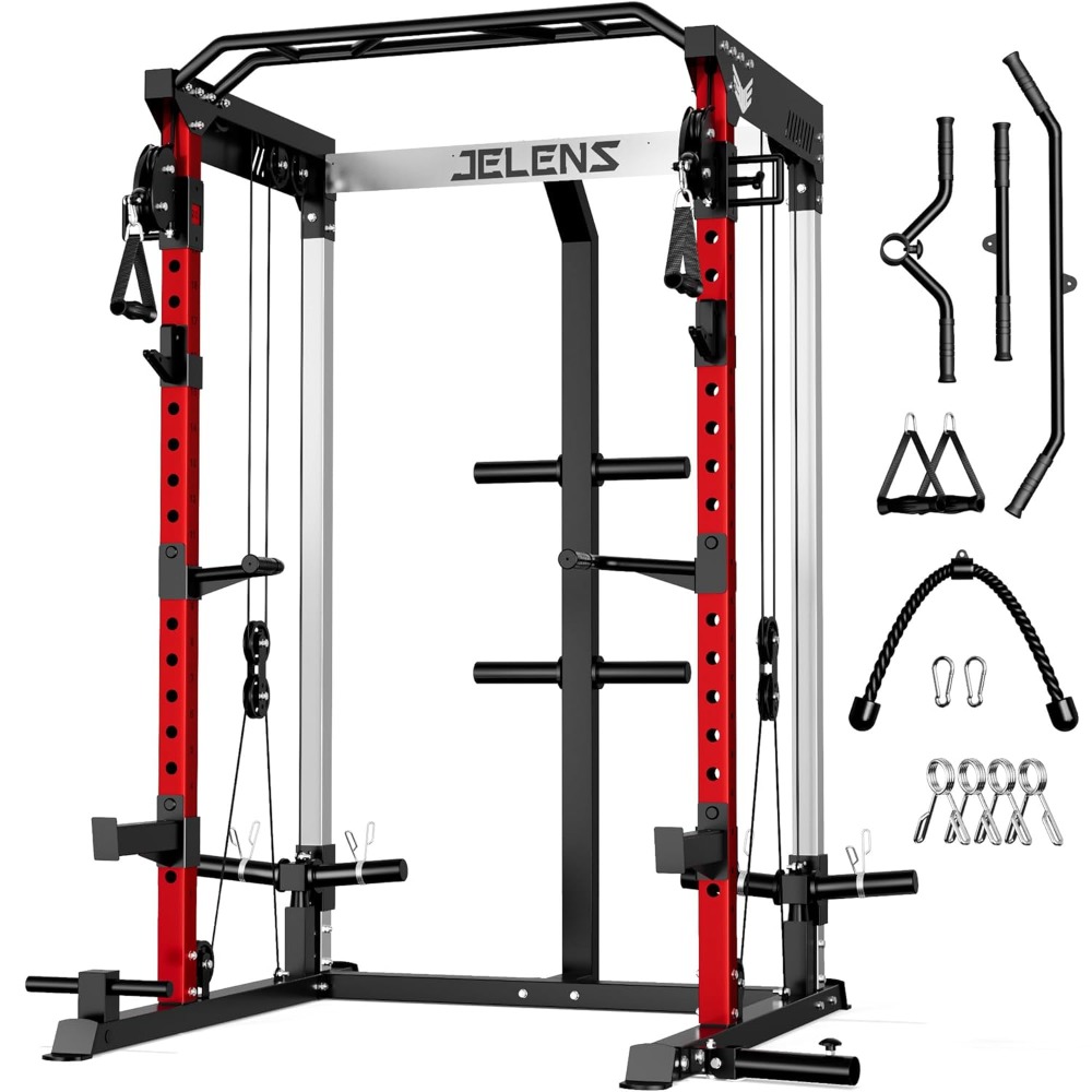 Home Gym Rack With Cables - Wielofunkcyjny stojak siłowy 2000LBS z podwójnym