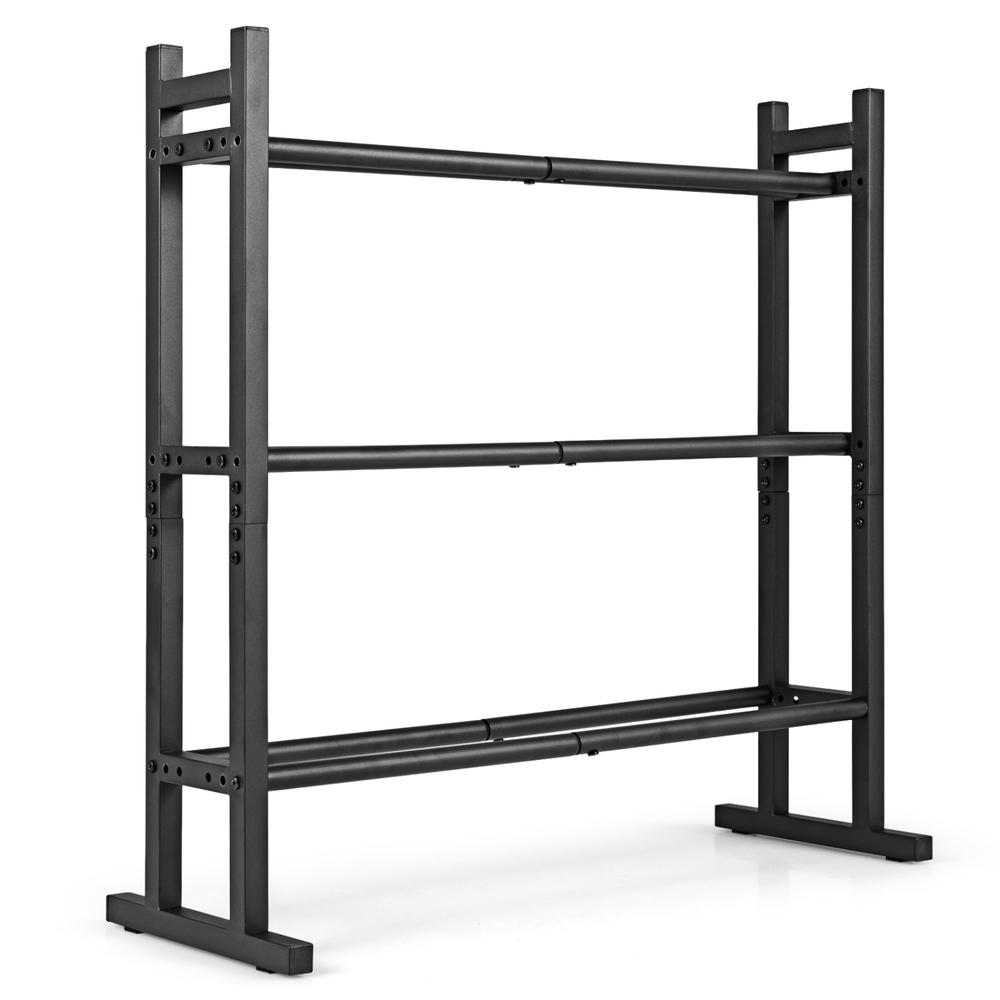 Home Gym Gym - Wytrzymały 3-poziomowy stojak na hantle, stalowy