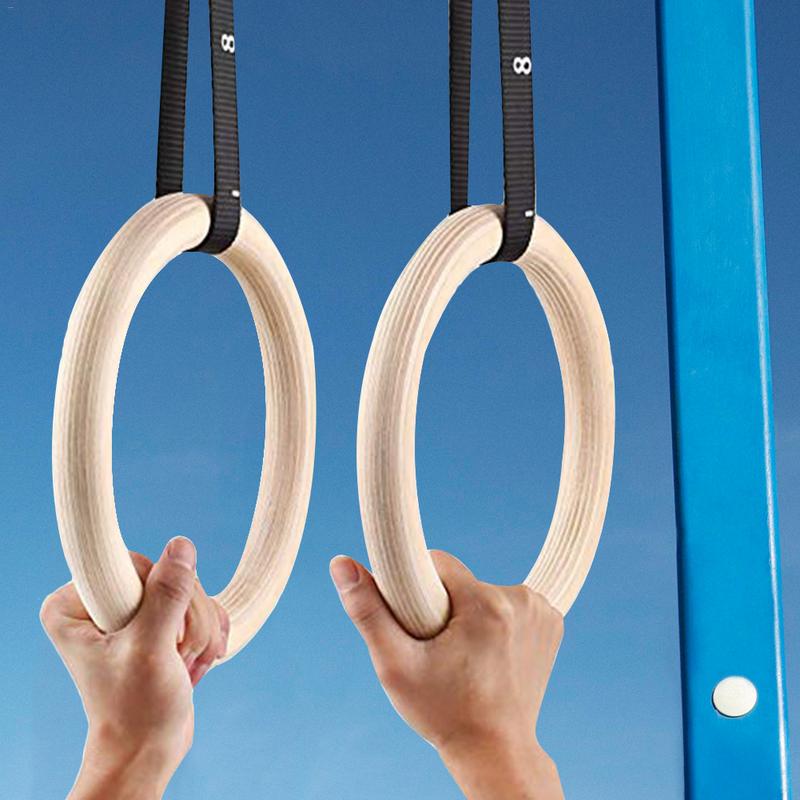 Home Gym Options - 1 sztuka drewno brzozowe kółka gimnastyczne