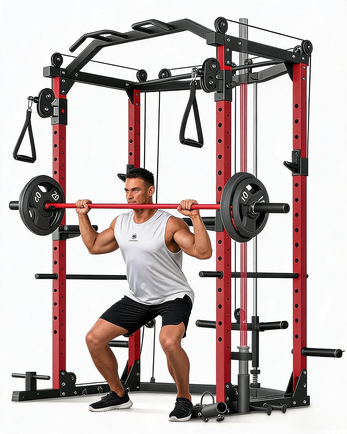 Home Gym Rack With Cables - Klatka siłowa, wielofunkcyjne stojaki siłowe do