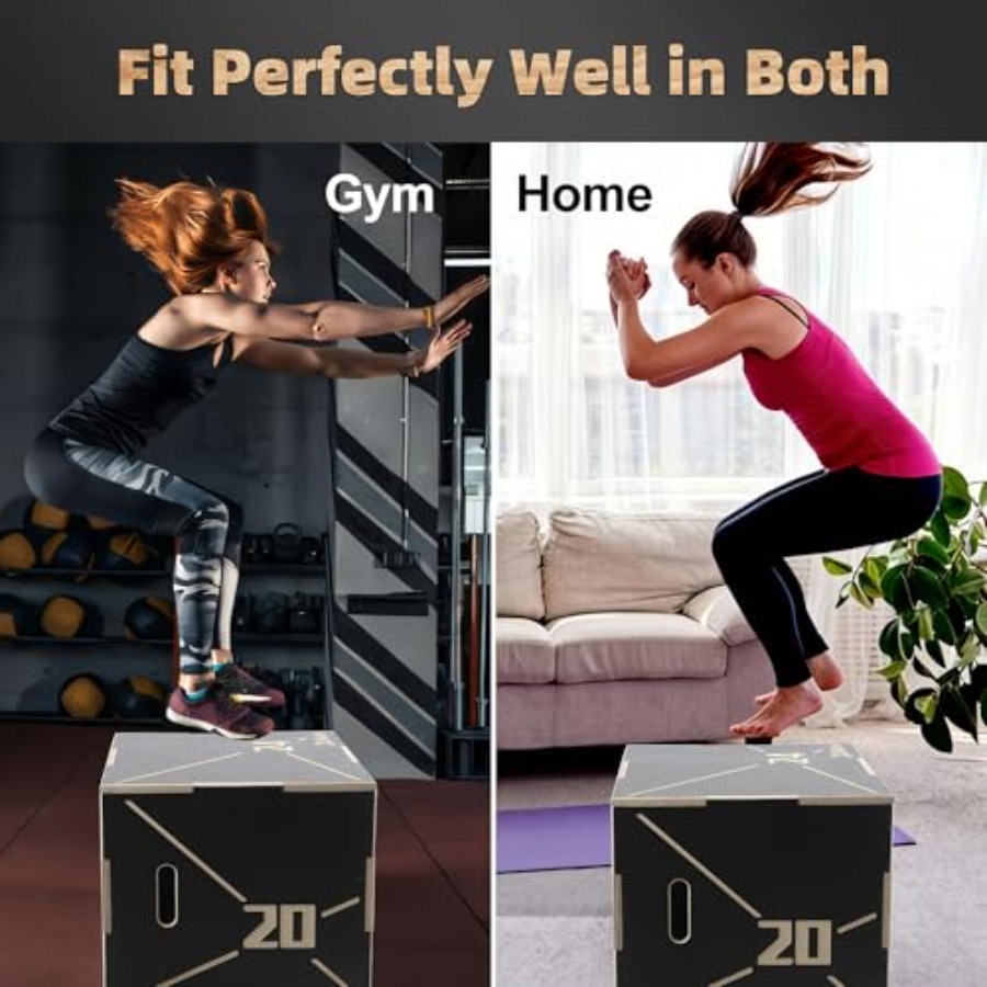 Antypoślizgowa drewniana skrzy – Home Gym Jump Box recenzja i cena