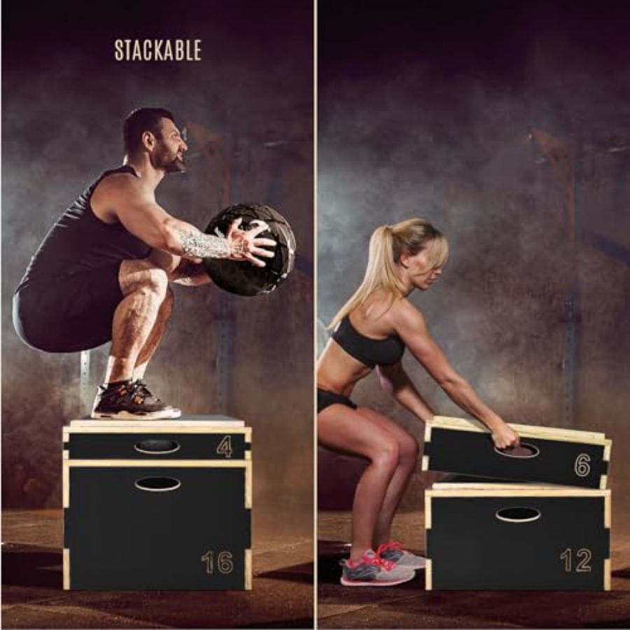 Drewniany plyometrowy box 3 w  – Home Gym Options recenzja i cena