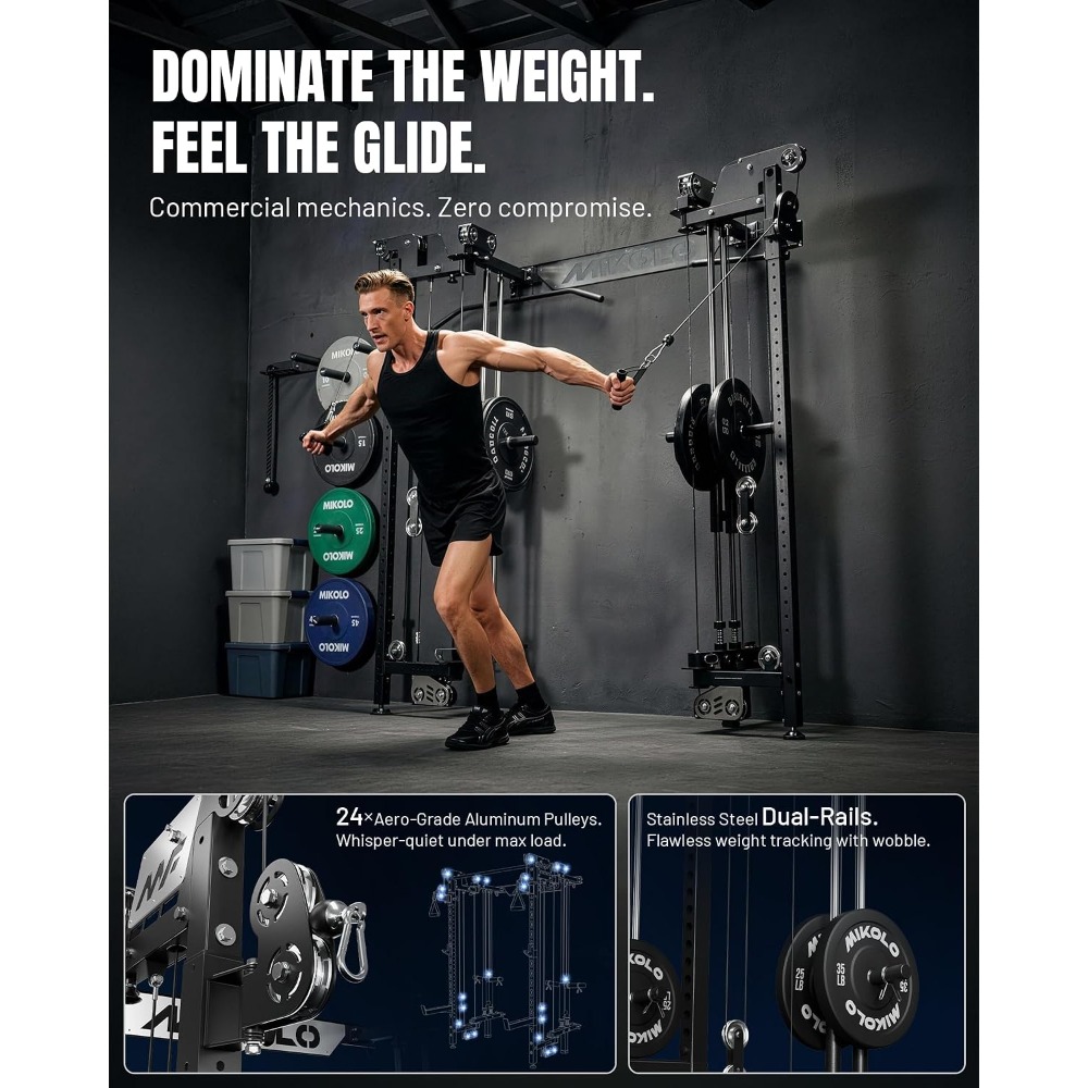 Składany, ścienny stojak do pr – Home Gym Rack With Cables recenzja i cena
