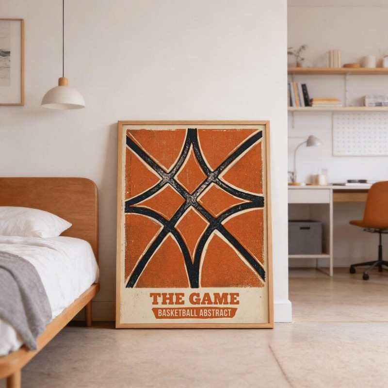 Plakat z koszykówką miejską, v – Home Gym And Basketball Court recenzja i cena